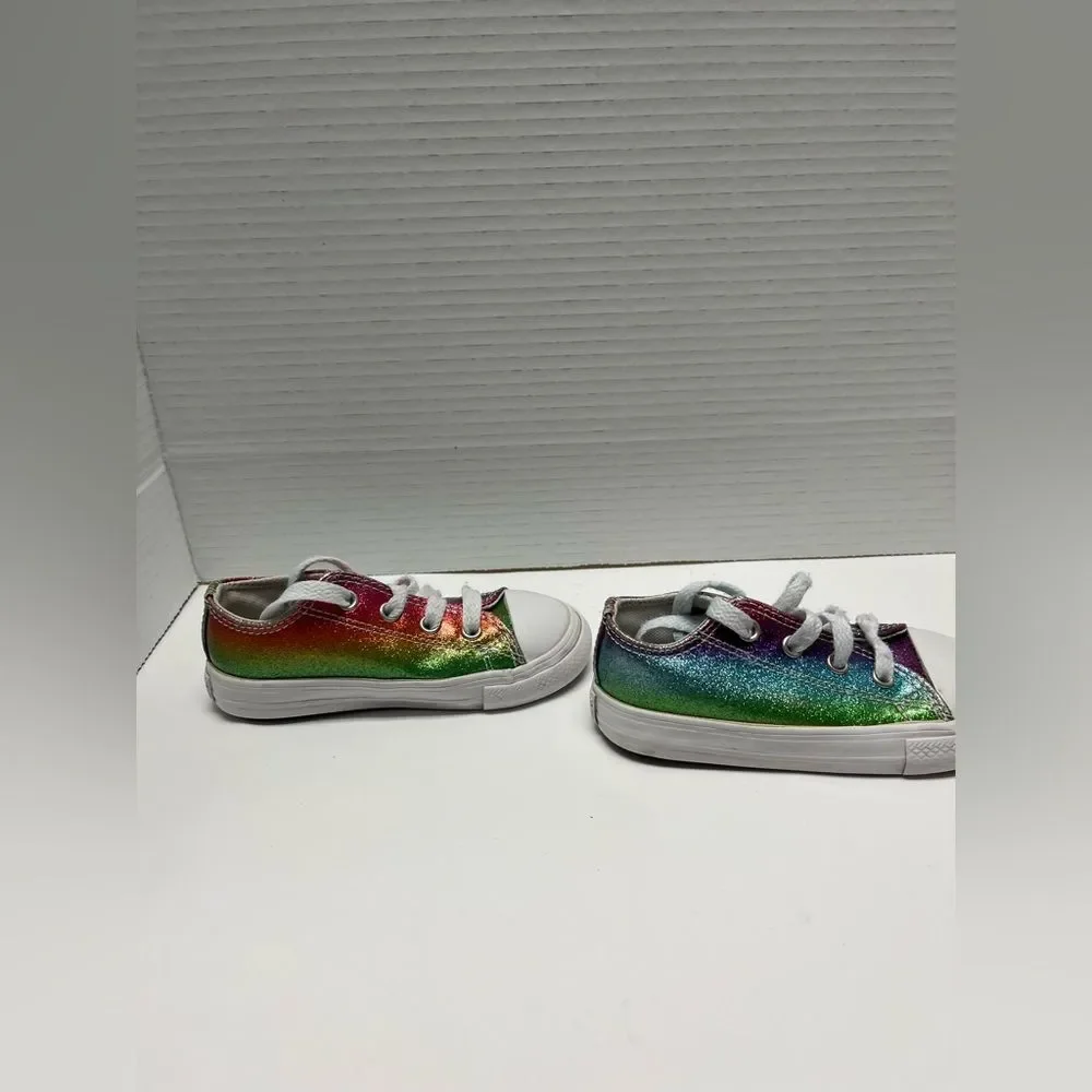 Converse All Star Rainbow‎ Metallic Glitter Sneakers –Size 7